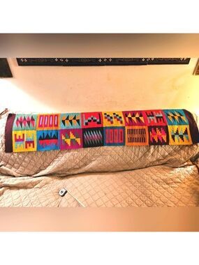 Vintage Peruvian Hand-Weaved Wool Table Runner